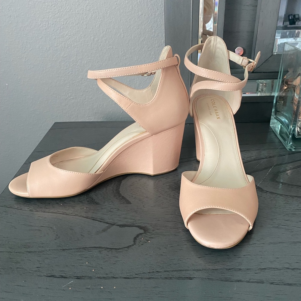 Cole Haan light pink wedges, size 8